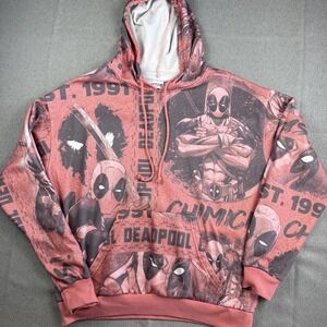 Marvel Deadpool Hooded Men's Pullover Sweatshirt Size's Large